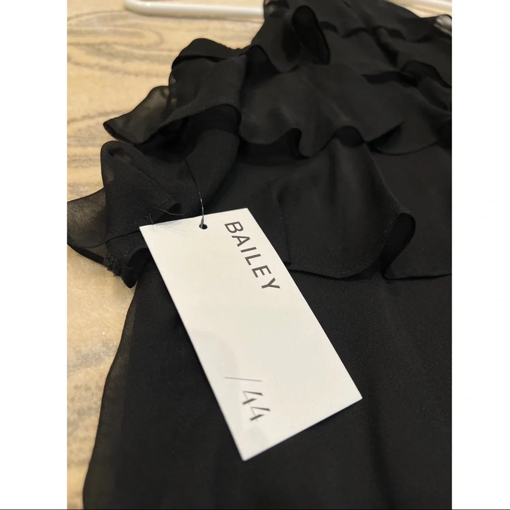 NWT BAILEY 44 Black Halter Ruffle Dress - Picture 5 of 6